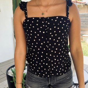 Madewell Ruffle-Strap Cami Top in Painted Dots